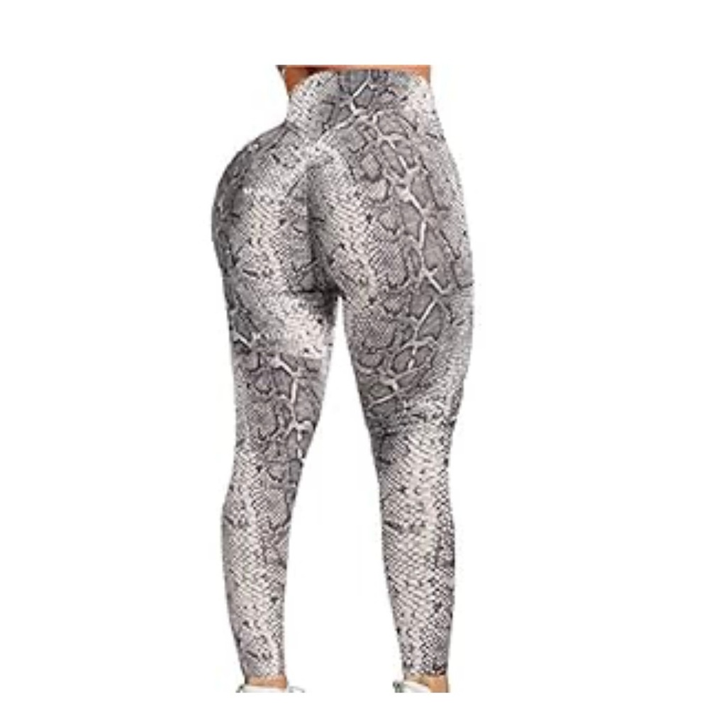 Women’s Seasum Snakeskin High Waist Tummy Control Butt Lift Leggings Size L